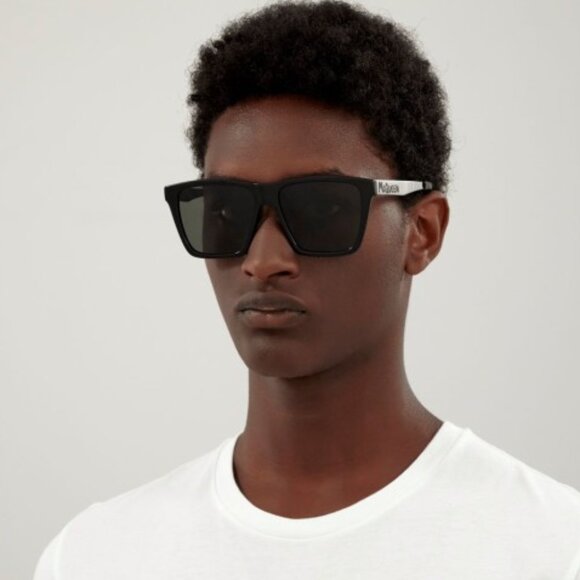 Alexander McQueen AM0352S 001 Square Sunglasses - Black/Grey - Picture 3 of 11